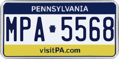 PA license plate MPA5568