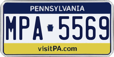 PA license plate MPA5569