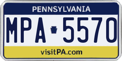 PA license plate MPA5570