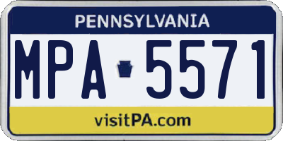 PA license plate MPA5571