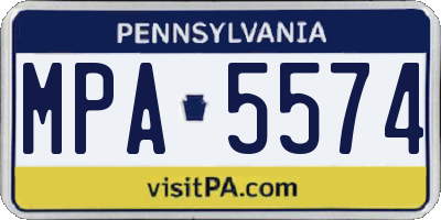 PA license plate MPA5574