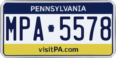 PA license plate MPA5578