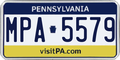 PA license plate MPA5579