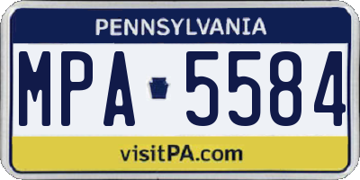 PA license plate MPA5584