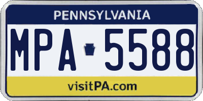 PA license plate MPA5588