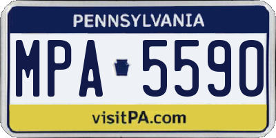 PA license plate MPA5590