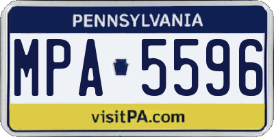PA license plate MPA5596