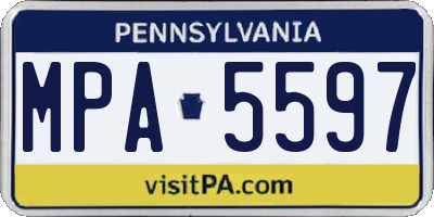 PA license plate MPA5597
