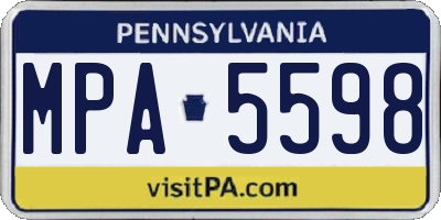 PA license plate MPA5598