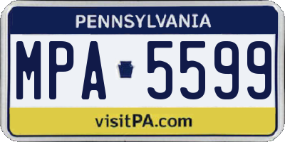 PA license plate MPA5599