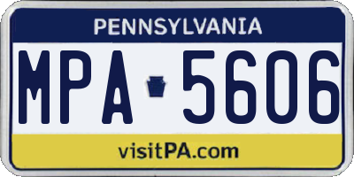 PA license plate MPA5606