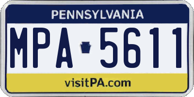 PA license plate MPA5611