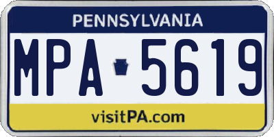 PA license plate MPA5619