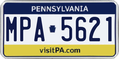 PA license plate MPA5621