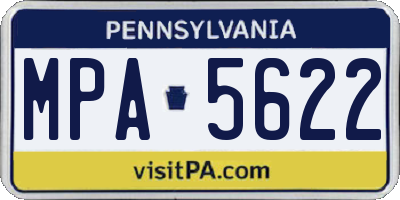PA license plate MPA5622