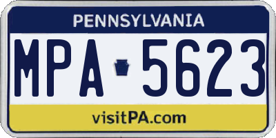 PA license plate MPA5623