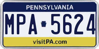 PA license plate MPA5624