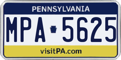 PA license plate MPA5625