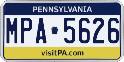 PA license plate MPA5626