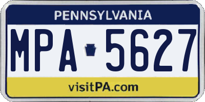 PA license plate MPA5627