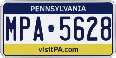 PA license plate MPA5628