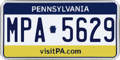 PA license plate MPA5629