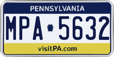 PA license plate MPA5632