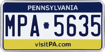 PA license plate MPA5635