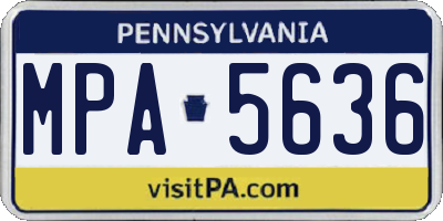 PA license plate MPA5636