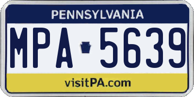 PA license plate MPA5639
