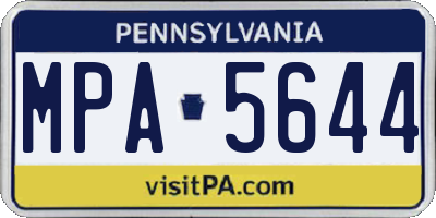 PA license plate MPA5644