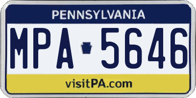 PA license plate MPA5646