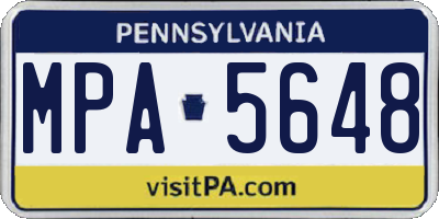 PA license plate MPA5648