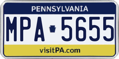 PA license plate MPA5655
