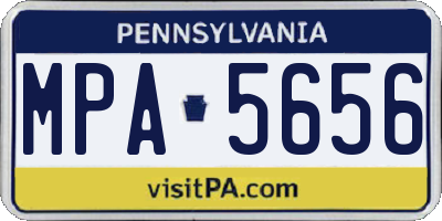 PA license plate MPA5656