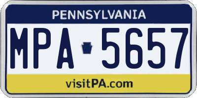 PA license plate MPA5657