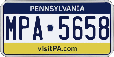 PA license plate MPA5658