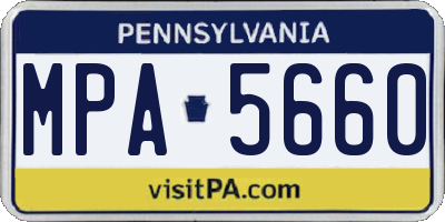 PA license plate MPA5660