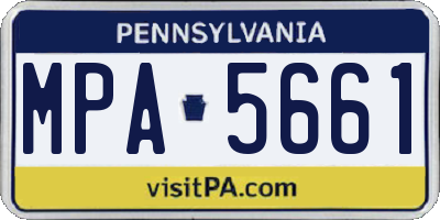 PA license plate MPA5661