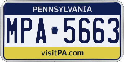 PA license plate MPA5663