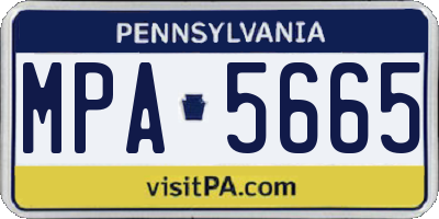 PA license plate MPA5665