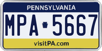 PA license plate MPA5667