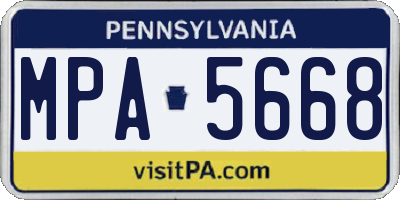 PA license plate MPA5668
