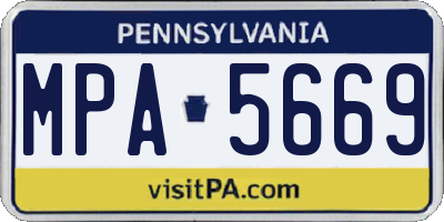 PA license plate MPA5669