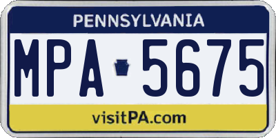 PA license plate MPA5675