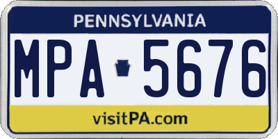 PA license plate MPA5676