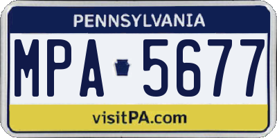 PA license plate MPA5677