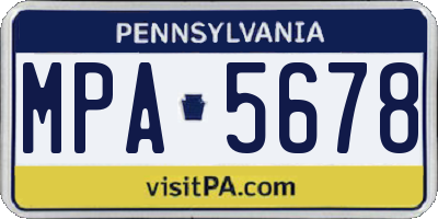 PA license plate MPA5678
