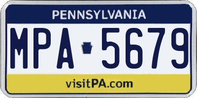 PA license plate MPA5679