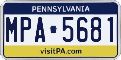 PA license plate MPA5681